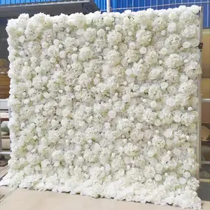 YOPIN 214 Artificial Flowers Wedding Flower Wall Roll Backdrop Wall Panel White Cloth Wall