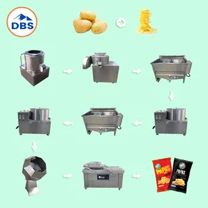 Good Quality Commercial Small scale Fully Semi Automatic Fried Fresh Lays Potato Chips Making Machine