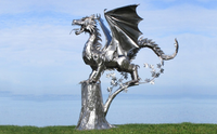 Sculptures en métal dragon occidental sculpture en acier inoxydable ptérosaure