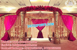 Mandap de mariage exclusif en fibre de verre aspect bois, Mandap Maharani pour événements de mariage spéciaux, Mandap de mariage hindou tendance au Royaume-Uni, Mandap en fibre de verre Suisse - Product Image 2