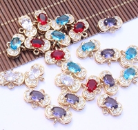 Connecteurs de bijoux en laiton plaqué or 18 carats HP0176, forme ovale, décoratifs, accessoires de fabrication de bracelets, pendentifs, liens, fournitures