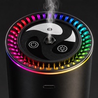 Diffuseur d'arômes et humidificateur de voiture YUEHANGTC, 7 modes RGB, brume ultrasonique, alimentation USB-C, design Yin Yang