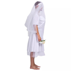 Costume de mariée fantôme pour homme, robe de mariée blanche avec voile, déguisement pour hommes, jeu de rôle pour fête d'Halloween - Product Image 3