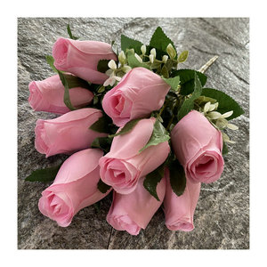 Ramo de Rosas Artificiales Suzume Ii, Rosa Roja de Terciopelo de 9 Cabezas, 30cm-100cm, Decoración para Bodas y Hogar - Product Image 4