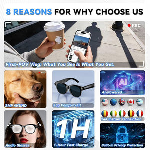 Lunettes de traduction intelligentes M89 avec IA, enregistrement vocal et vidéo, lecture de musique, écouteurs sans fil, lunettes traductrices IA pour le sport - Product Image 5