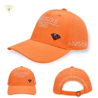 Casquette de sport personnalisée 5 panneaux de couleur vive structurée avec broderie au laser perforée Performance à séchage rapide Casquette de baseball pour papa