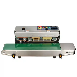 FR-900C Stainless Steel Continous Band Sealer Plastic Film Bag Sealer Food Packaging Bags Heat Sealing Machine with Counter