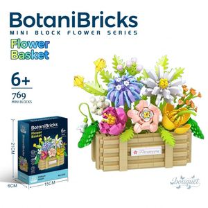 Ensemble de blocs de construction Micro Flower DIY, modèle de panier de bouquet artificiel en briques, jouet de construction pour la décoration de la maison, collection, à partir de 6 ans - Product Image 4