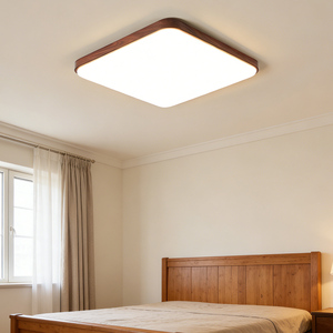 Lámpara de <span class=keywords><strong>Techo</strong></span> LED Moderna de <span class=keywords><strong>Madera</strong></span> con Cubierta Acrílica y Altura Ajustable para Sala de Estar y Dormitorio - Product Image 5