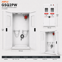 Armoire pour bouteilles de gaz, 2 cylindres, blanche, ventilée, en acier, stockage personnalisé OEM ODM pour laboratoire, école, usine, entrepôt, B2B