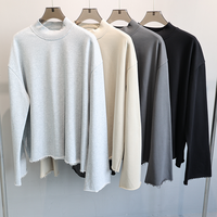 T-shirts Streetwear Homme à Manches Longues, Grammage Lourd, Coupe Oversize, Coupe Boxy, Coupe Courte, T-shirt Vierge pour Logo Personnalisé