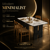 Table à manger rectangulaire en verre de luxe moderne, motif marbre imprimé en 3D, pieds en bois massif, pour la maison, la cuisine, l'hôtel, le restaurant