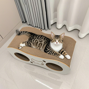 Bantalan penggaruk kucing Anti air mata, paket pengganti isi ulang warna krem alami ramah anggaran gaya minimalis - Product Image 1