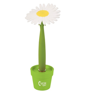 Stylo publicitaire personnalisé avec logo, design <span class=keywords><strong>marguerite</strong></span> en pot, action par clic, encre noire moyenne, impression sérigraphique, cadeau promotionnel, vente en gros professionnelle - Product Image 2