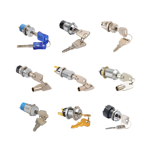19mm Hole Electronic Elevated on Off Key Lock Switch Universal Keys Tubular Lock High Secured Rolling Shutter Key Switch Lock