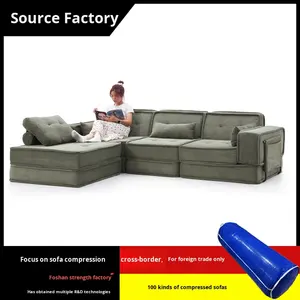 <span class=keywords><strong>โซฟา</strong></span>ผ้าทรงตัวแอลแบบโมดูลาร์สไตล์วาบิซาบิ <span class=keywords><strong>มือ</strong></span><span class=keywords><strong>สอง</strong></span> บีบอัดสุญญากาศ แบบสามที่นั่ง ทรงบล็อกเต้าหู้ ถอดซักได้ - Product Image 2