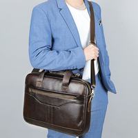 Sac messager de luxe pour homme en cuir véritable, durable, écologique, grande capacité, souple, portable, pour ordinateur portable, pour les affaires