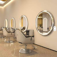 Miroir circulaire de salon de coiffure avec éclairage LED, très demandé