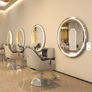 Hot Selling Salon Furniture Barbershop Circular <b>Mirror</b> With Led Lights Hairdressing <b>Mirror</b> - Product Image 6
