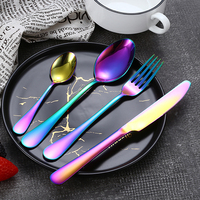Ensemble de couverts de table ronds pour mariage, couverts en acier inoxydable, luxe moderne, portable, 24 pièces, vaisselle de luxe pour la maison