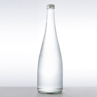 Nouveaux produits chinois : Bouteille d'eau minérale en verre transparent de 750 ml avec bouchon en aluminium – Vente en gros