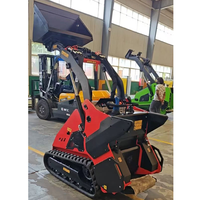 Gratis pengiriman murah baru mini kecil taman pemuat trek mini selip steer loader