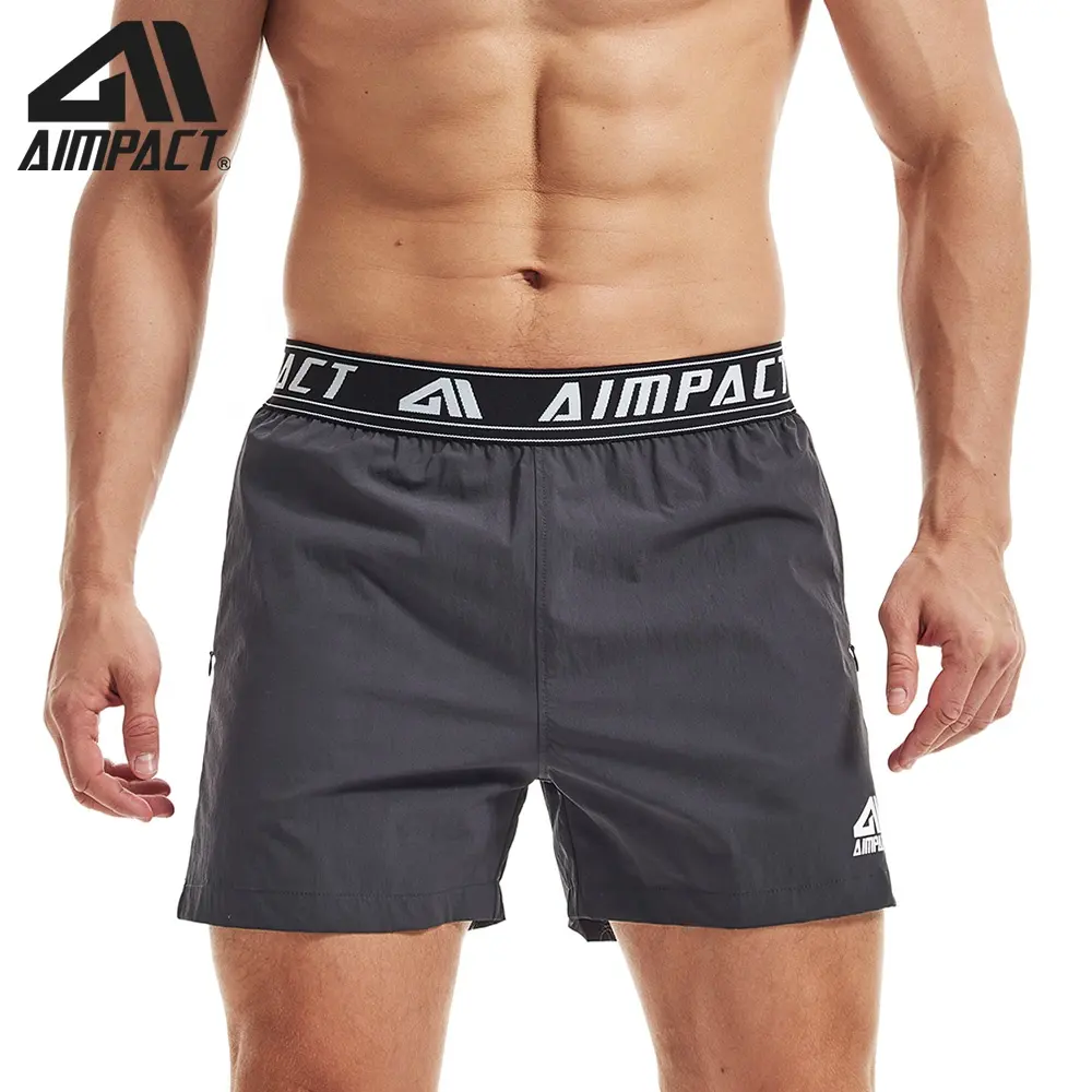 AIMPACT Mens Trail Running Cross Country Running Shorts 5 inch Lightweight Workout Shorts with Zipper Pockets Liner