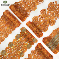 Dentelle guipure de 10 cm, dernière tendance, broderie florale, motif soluble à l'eau, polyester, strass, tissu pour accessoires de vêtements DIY