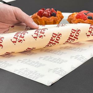 Custom Logo Eco-Friendly Food Grade Oil Proof Greaseproof Wax Coated Baking <b>Paper</b> Disposable Waterproof <b>Wrapping</b> Cake Bread - Product Image 6