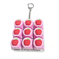 Jouet anti-stress en plastique en forme de fruit, grille 3x3, gadget pour les mains et l'esprit, testeur de touches de clavier, porte-clés fidget