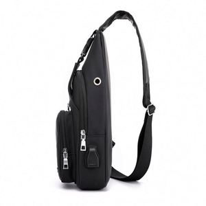 Bolso Bandolera de Moda para Hombre 2025, Bolso de Pecho para Motocicleta, Cierre de Cremallera, Logotipo Personalizado, USB, Antirrobo - Product Image 5