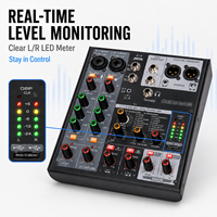 Mini-mixeur audio 4 canaux M6, interface audio USB, DSP 24 bits, Bluetooth, alimentation fantôme 48V pour studio à domicile, enregistrement et diffusion en direct