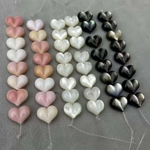 Perles <span class=keywords><strong>en</strong></span> coquillage naturel <span class=keywords><strong>en</strong></span> forme de cœur 9x11mm 10x12mm, blanches, noires, jaunes, sculptées à <span class=keywords><strong>la</strong></span> main, perles MOP <span class=keywords><strong>en</strong></span> forme de cœur bombé, bijoux de luxe, artisanat DIY - Product Image 2