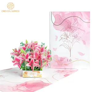 3D Sonnenblumen Korb Pop Up Bouquet Gruß karte mit Umschlag