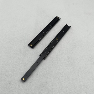 Aluminum Alloy <b>Slide</b> Rail 24 In Full Extension For Furniture <b>Drawers</b> Black Minimalist Design - Product Image 4