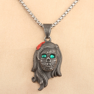 Collar Unisex de Estilo Europeo Americano con Colgante de Calavera de Acero Inoxidable, Estilo Punk Retro 231059 - Product Image 2