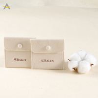 Auralux Logo personnalisé écologique petit collier boucle d'oreille cadeau bijoux coton pochette sac emballage