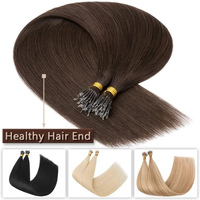 Extensiones de Cabello Humano Virgen Ruso Súper Doble Trama con Punta Nano, Pre-adheridas con Cinta Plana, Extensiones de Uñas con Punta en U/I de Alta Calidad
