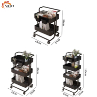 Étagère de rangement mobile XL en acier au carbone à 2/3/4 niveaux, design moderne et écologique pour l'organisation des articles divers du salon