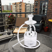 Grand Kit Chicha Complet de Gros à 2 Tuyaux Narguilé avec Chicha LED Personnalisée Hubbly Bubbly Sheesha