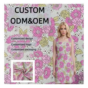 Grosir lembut dan pabrik kain cetak katun 100 dengan desain bunga - Product Image 1