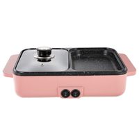 Wok électrique multifonctionnel pour barbecue et étudiant avec verre antiadhésif trempé pour faire bouillir la soupe et frire d'autres utilisations