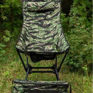Silla Plegable de Metal con Respaldo Alto Ajustable en Altura, con Almohada, Portátil y Resistente, para Jardín, Camping y Playa - Product Image 3