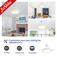 Ventilateur de plafond 1stshine Zhongshan à air froid, 6 vitesses, vitesse du vent réglable, moteur BLDC rétractable blanc avec lumière LED