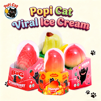 Pabrik PoPI CAT Es Krim Bentuk 3D Rasa Stroberi Segar, Pisang, Persik, Mangga, Camilan Beku