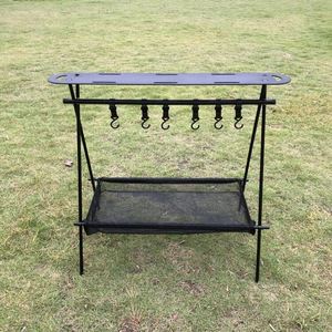 Support de rangement trépied ultraléger en alliage d'aluminium pour vaisselle de camping en plein air avec capot pour ustensiles de cuisine - Product Image 3