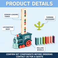 Train à dominos automatique en plastique à piles avec tour de chargement et 60 dominos pour les enfants de 4 à 6 ans, fabriqué en Chine