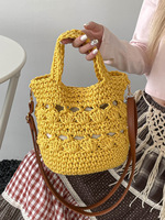 Sac à bandoulière seau ajouré durable pour femme, édition limitée vintage, nouveau design été 2026, idéal pour le quotidien et les trajets