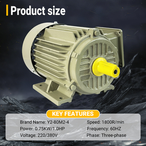มอเตอร์อะซิงโครนัส 380V 60Hz 1800 รอบต่อนาที 0.75 กิโลวัตต์ 1 แรงม้า เครื่องยนต์มอเตอร์ไฟฟ้ากระแสสลับสามเฟส - Product Image 5