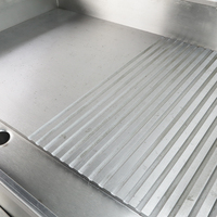 Équipement de cuisine de restaurant gril plat et rainuré d'acier inoxydable de gril de BBQ gril de plaque chauffante de gaz de dessus de table pour l'usage commercial